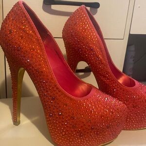 Diamonds hot pink shoes